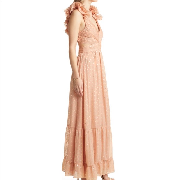 Vici Shimmer Chiffon Ruffle Cutout Dress - Picture 5 of 9